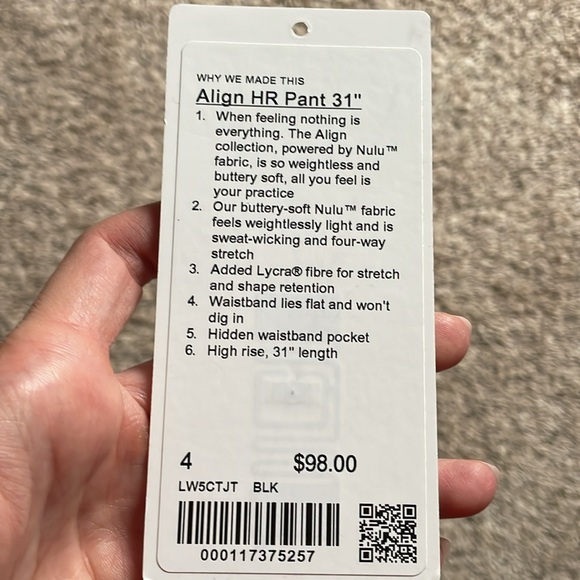 Lululemon Align HR Pant 31” size 4 - Picture 4 of 4